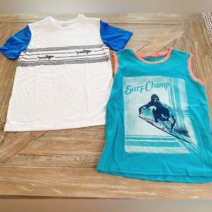 Boys Sharks/Surf XL 16 Cat & Jack Tops EUC